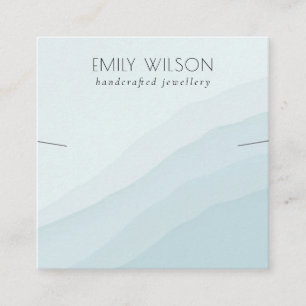 Abstract Sky Blue Waves Necklace Band Template Square Business Card