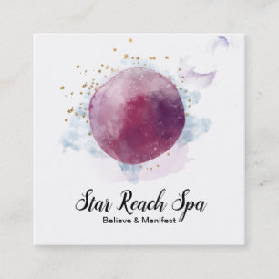 *~* Abstract Sky Cosmo Stars Watercolor Universe Square Business Card