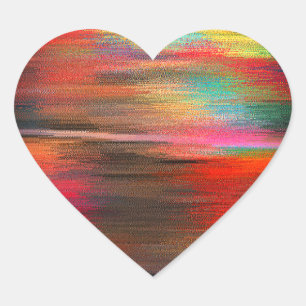 Abstract sky painting heart sticker