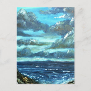 abstract sky seascape oil painting postcard