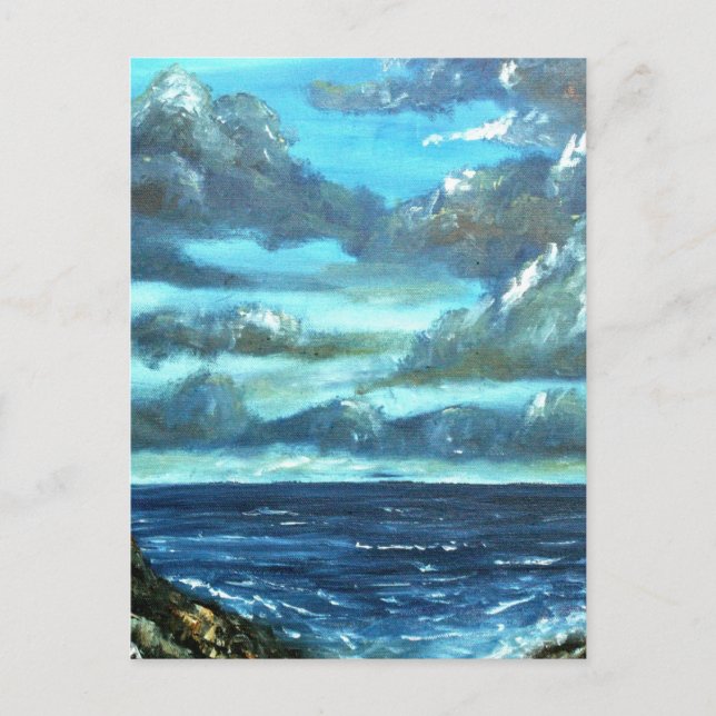 abstract sky seascape oil painting postcard (Front)