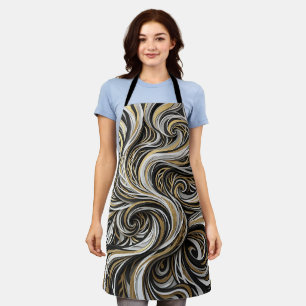 Abstract Smoke Gold Swirl Apron