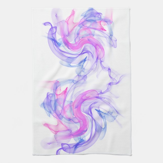 Abstract  Smoke on the Water Tea Towel (Vertical)