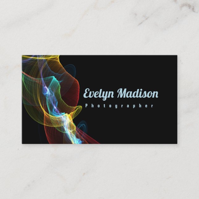Abstract smoke ribbon y78u business card (Front)