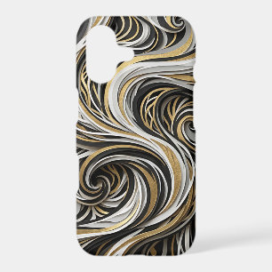 Abstract Smoke Swirl Gold iPhone Cases