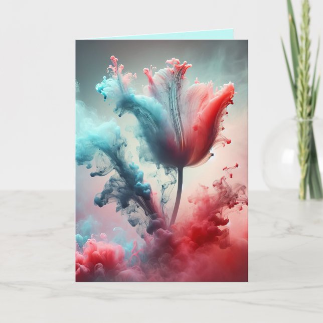Abstract Smoky Tulip for Birthday Card (Front)