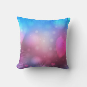 Abstract smooth blur blue and pink background with cushion