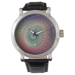Abstract Snail Colorful Modern Fractal Art Watch