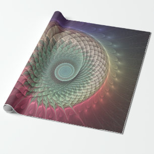 Abstract Snail Colorful Modern Fractal Art Wrapping Paper