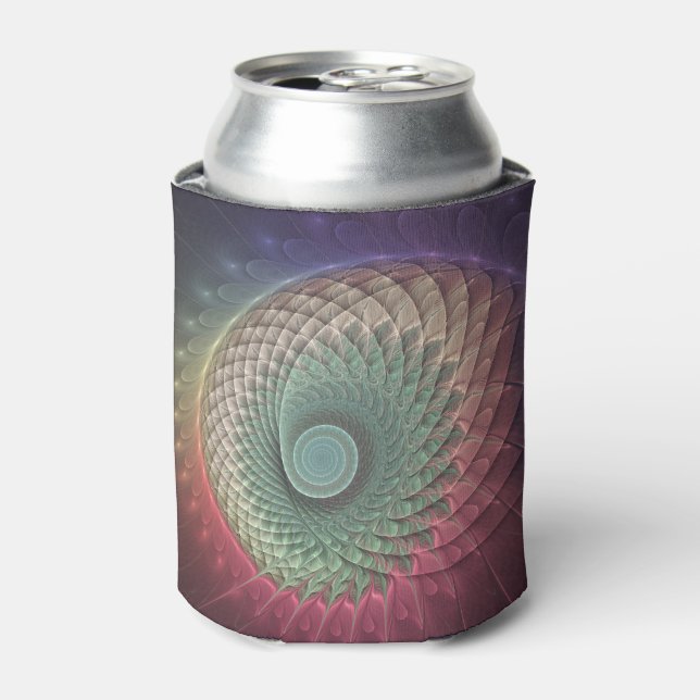 Abstract Snail Colourful Modern Fractal Art Can Cooler (Can Front)