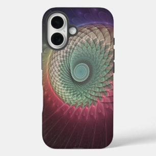 Abstract Snail Colourful Modern Fractal Art iPhone 16 Case