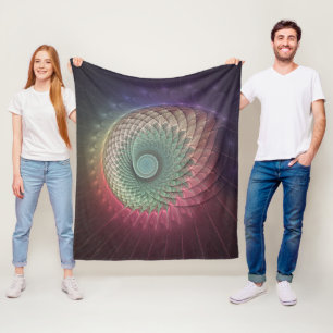 Abstract Snail Colourful Modern Fractal Art Fleece Blanket