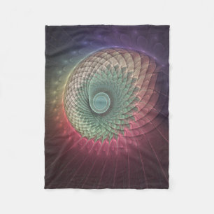 Abstract Snail Colourful Modern Fractal Art Fleece Blanket