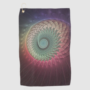 Abstract Snail Colourful Modern Fractal Art Golf Towel
