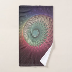 Abstract Snail Colourful Modern Fractal Art Hand Towel