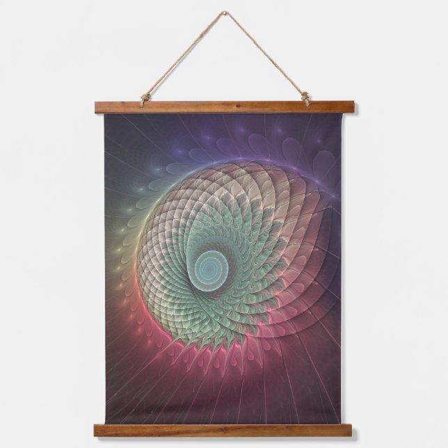 Abstract Snail Colourful Modern Fractal Art Hanging Tapestry (Front)
