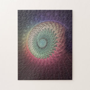Abstract Snail Colourful Modern Fractal Art Jigsaw Puzzle