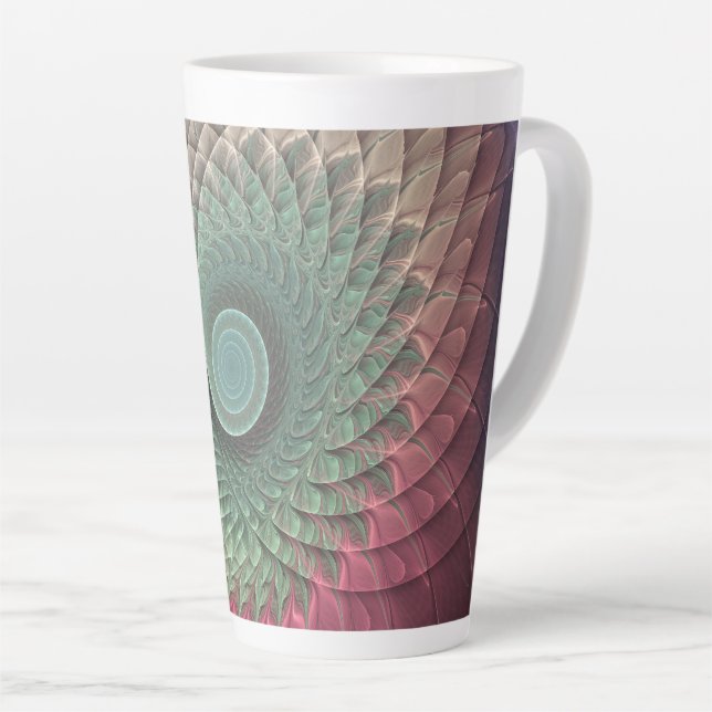 Abstract Snail Colourful Modern Fractal Art Latte Mug (Right Angle)