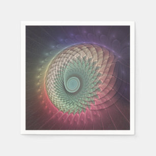 Abstract Snail Colourful Modern Fractal Art Napkin