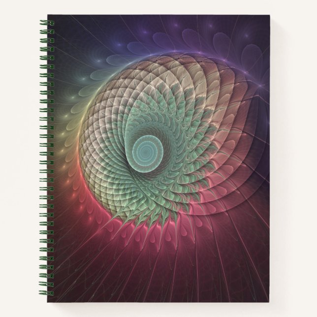Abstract Snail Colourful Modern Fractal Art Notebook (Front)