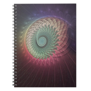 Abstract Snail Colourful Modern Fractal Art Notebook