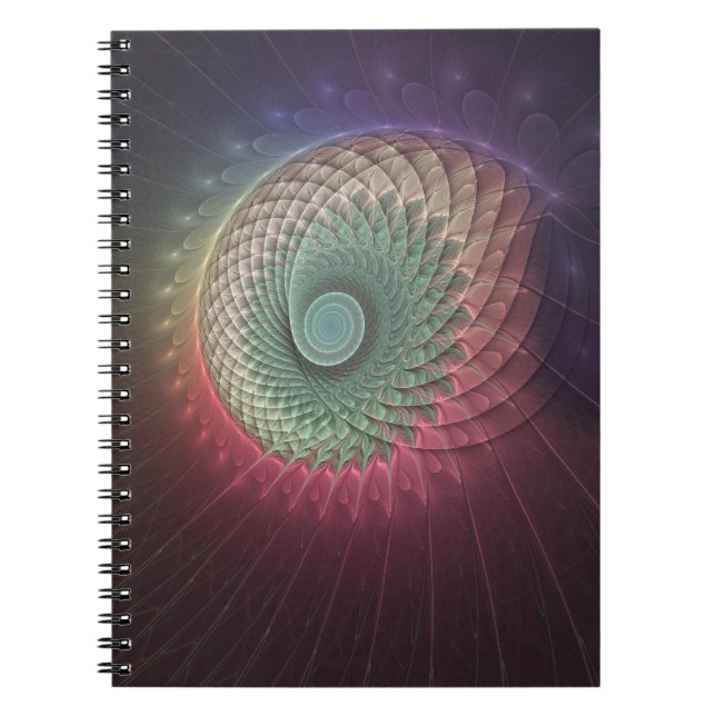 Abstract Snail Colourful Modern Fractal Art Notebook (Front)