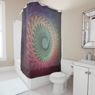 Abstract Snail Colourful Modern Fractal Art Shower Curtain