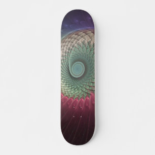 Abstract Snail Colourful Modern Fractal Art Skateboard