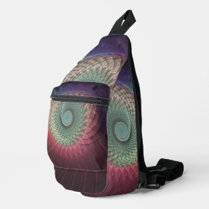 Abstract Snail Colourful Modern Fractal Art Sling Bag