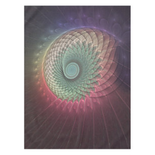 Abstract Snail Colourful Modern Fractal Art Tablecloth