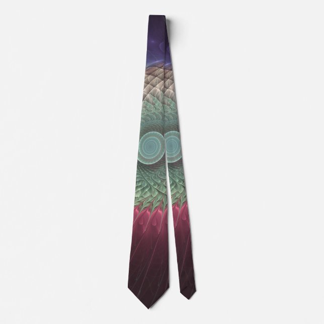 Abstract Snail Colourful Modern Fractal Art Tie (Front)