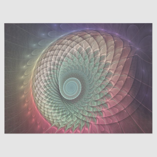 Abstract Snail Colourful Modern Fractal Art Tissue Paper (Front)