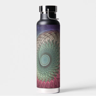 Abstract Snail Colourful Modern Fractal Art Water Bottle