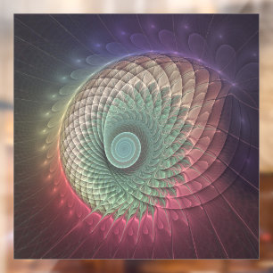 Abstract Snail Colourful Modern Fractal Art Window Cling