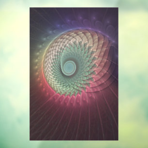 Abstract Snail Colourful Modern Fractal Art Window Cling