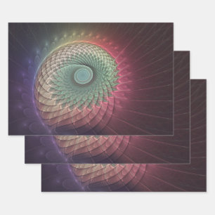 Abstract Snail Colourful Modern Fractal Art Wrapping Paper Sheet