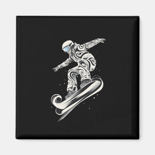 Abstract Snowboarder Snowboard Snowboarding Magnet