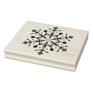 Abstract snowflake 2 pattern art stamp