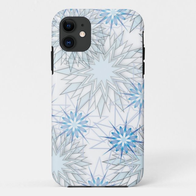 Abstract Snowflake Blue and White iPhone 5 case (Back)