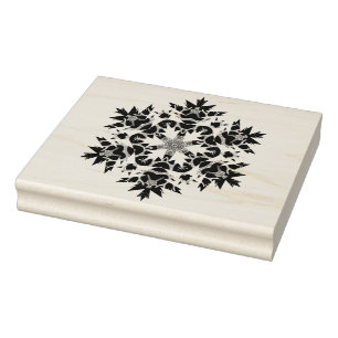 Abstract snowflake pattern art stamp