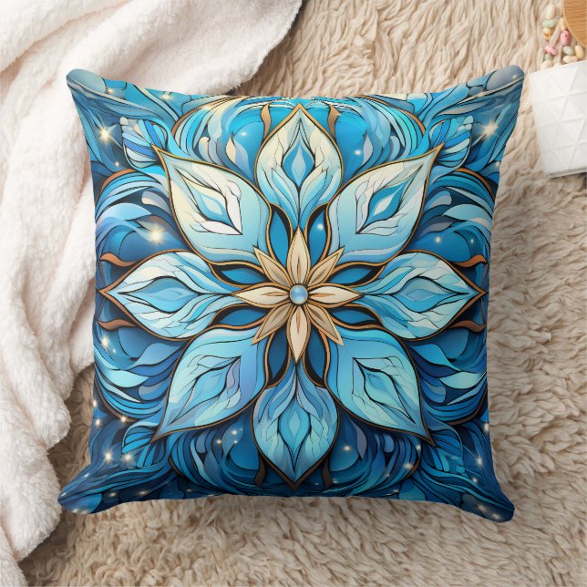 Abstract Snowflake Throw Pillow (Blanket)