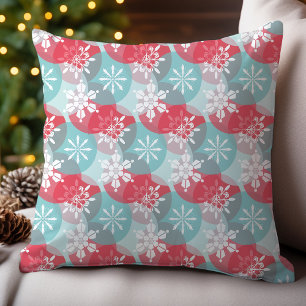 Abstract Snowflakes Pattern Festive Christmas Cushion