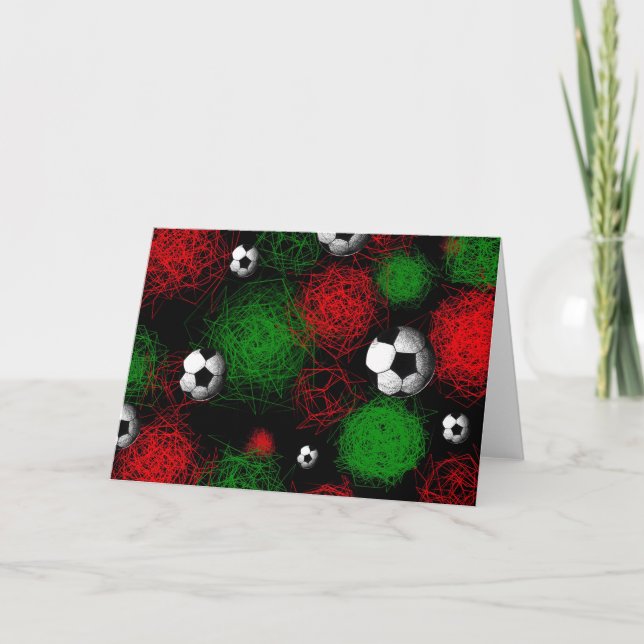 Abstract Soccer2 - Christmas/Holiday Card (Front)