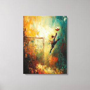 Abstract Soccer Goalkeeper Art Canvas Print