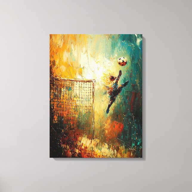 Abstract Soccer Goalkeeper Art Canvas Print (Front)