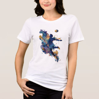 Abstract Soccer Player | Fluid Ink Watercolor Art Tri-Blend Shirt