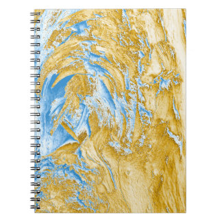Abstract Soft Blue: Golden Touches. Notebook