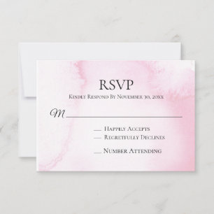 *~* Abstract Soft Blush Pink Wedding RSVP Insert