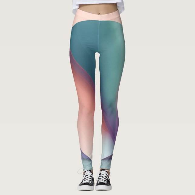 Abstract soft colour leggings  (Front)