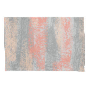 Abstract Soft Hues Coral Peach Grey Pillowcase